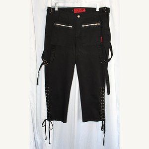 VTG Tripp NYC -Black Cropped Bondage Pants sz 14